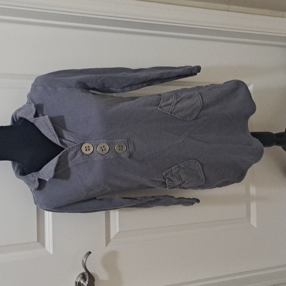 SOFT SURROUNDINGS medium lavender ribbed vintage top w/pockets - Picture 1 of 7